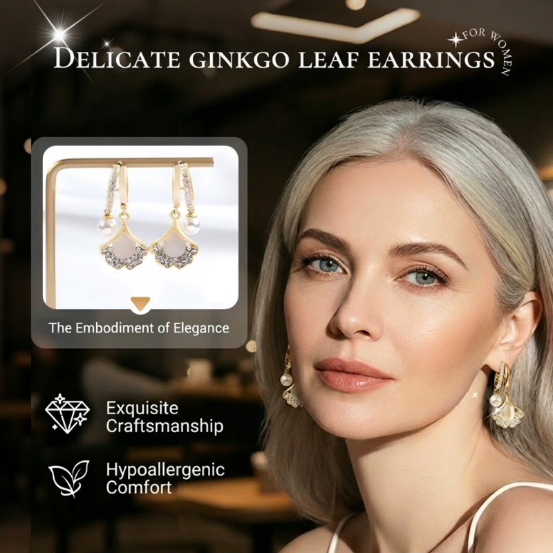 💎Delicate Ginkgo Leaf Earrings – Romantic Valentine's Day Gift🌿