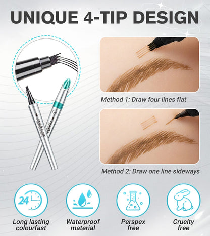 💥Buy 1 Get 1 Free🎉High Quality 3D Waterproof Microblading Eyebrow Pen 4 Fork Tip Tattoo Pencil
