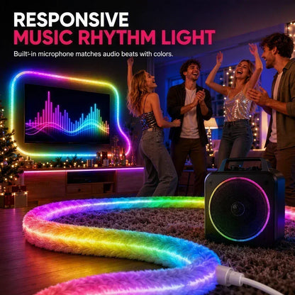 ⏳Limited-time 50% off💥 Faux Fur Neon Light Strip – 360° All-round Glow ✨