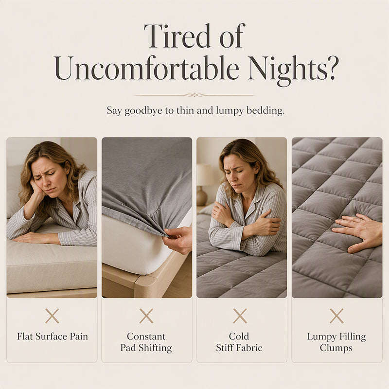 Soft Quilted Mattress Topper🛏️A Cloud-Like Layer of Comfort – Drift Off in Softness, Wake Up Refreshed ✨
