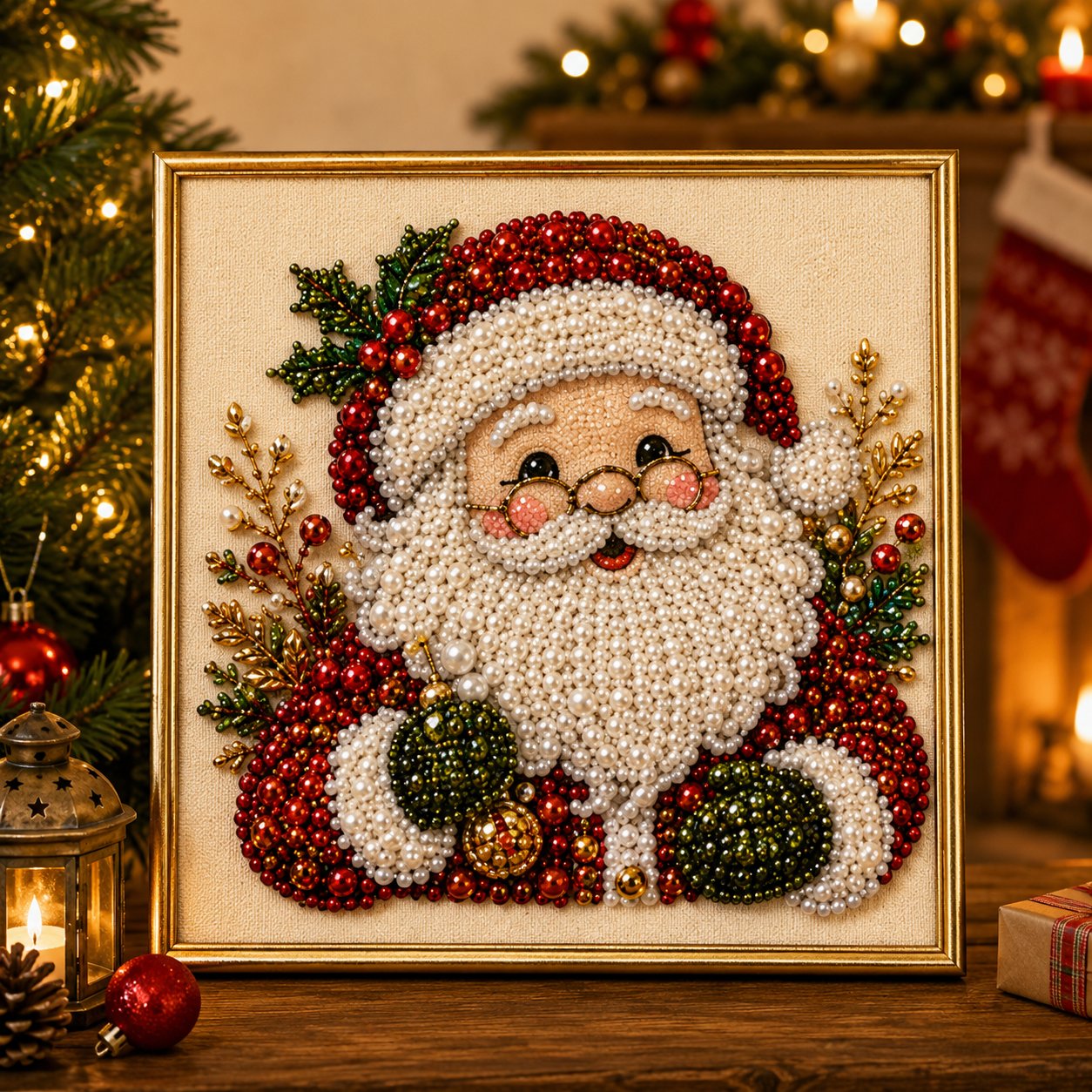 DIY Christmas Pearl Art Kit | 5 Festive Designs, 3D Raised Beads, All Materials Included
