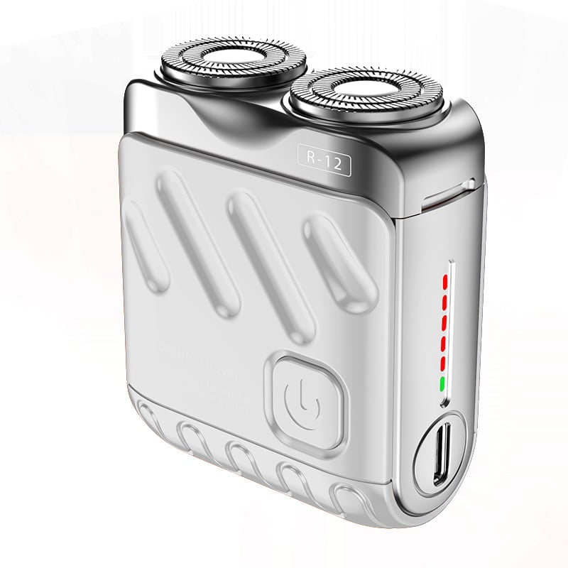 Portable Mini Small Steel Cannon Rotary Dual Ring Electric Shaver