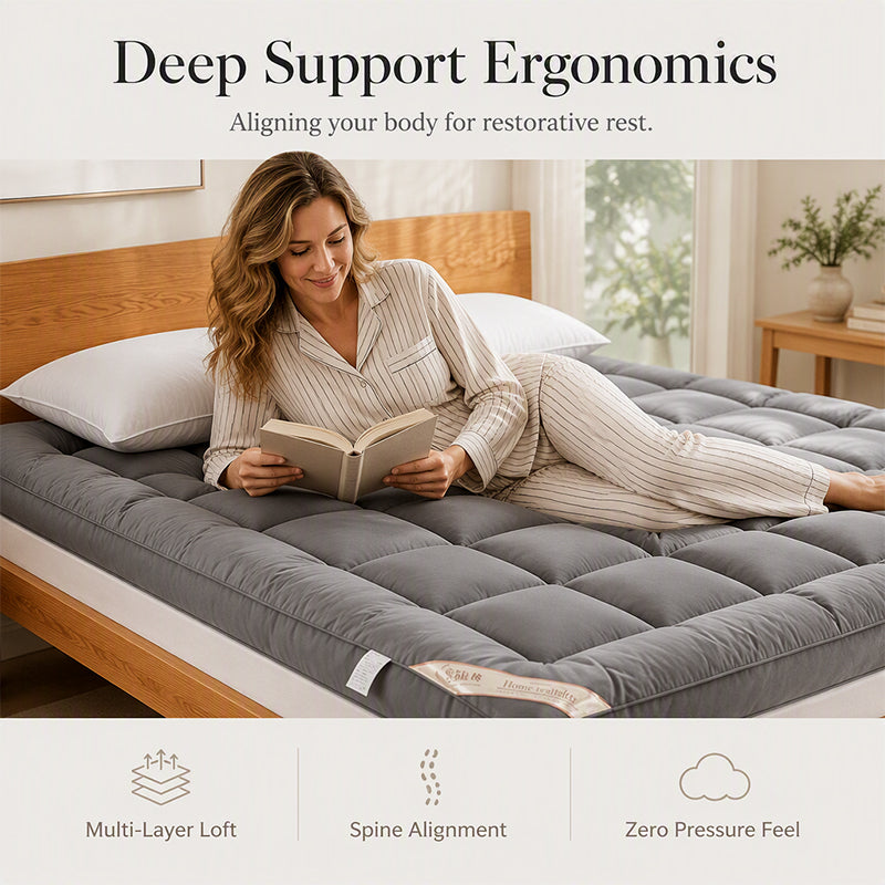 Soft Quilted Mattress Topper🛏️A Cloud-Like Layer of Comfort – Drift Off in Softness, Wake Up Refreshed ✨