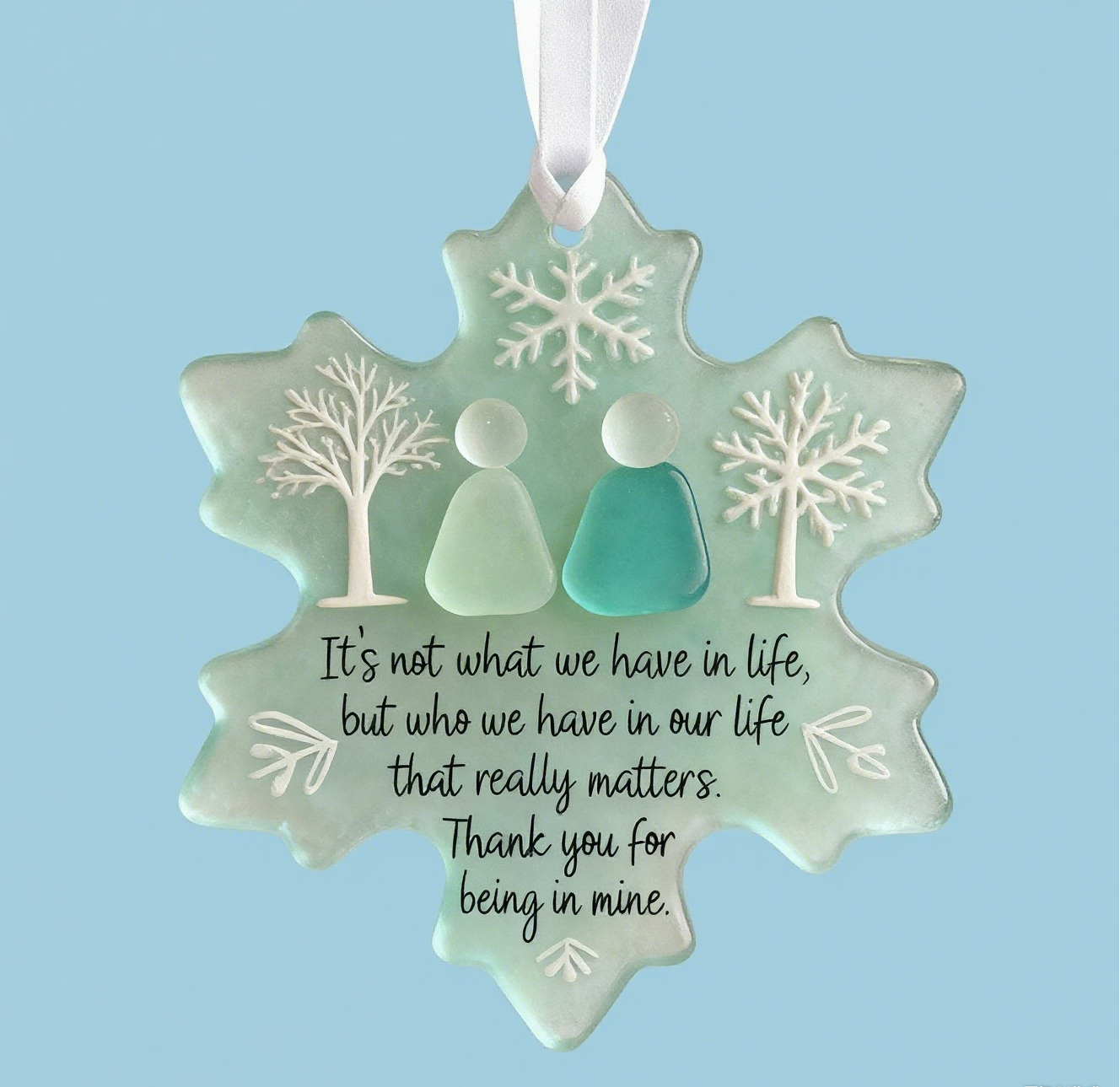 🌊Snowflake-Shaped Sea Glass Friendship Decor✨Shaped by Nature & Crafted by Hand!