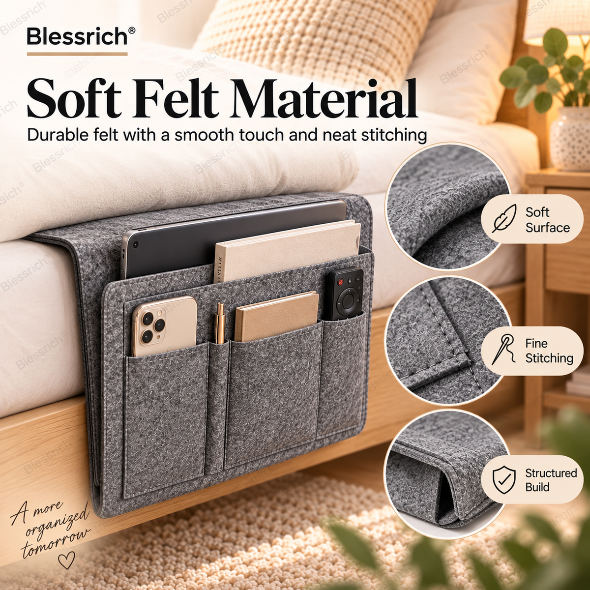 ⏰🔥LIMITED TIME OFFER: 50% OFF!💞Bedside organiser – Smart storage without a bedside table