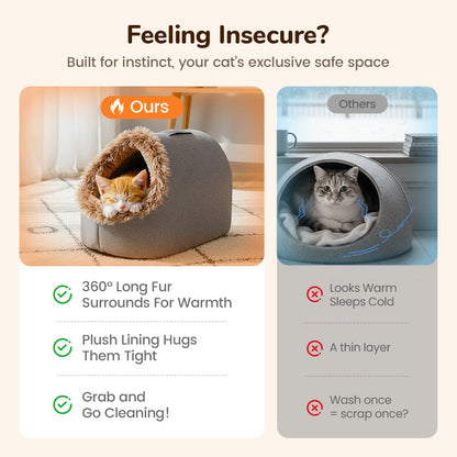 🎁50%OFF!🐾Winter Warm Pet Cave Bed – Cozy Den for Cats & Small Dogs❄️❤️