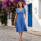 V-Neck Short Sleeve Dress – Flowy Fit, Timeless Charm