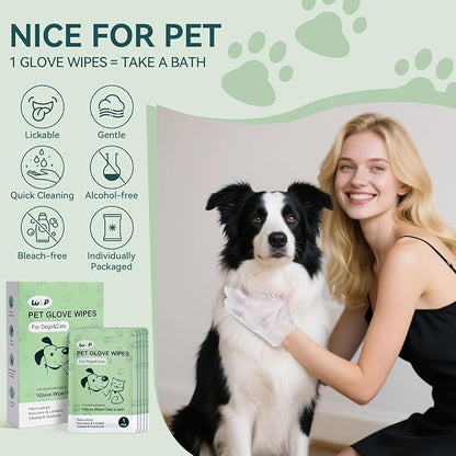 🥳2026 HOT SALE🥳💞50K+ SOLD! 🐾🧤 Rinse-Free Pet Glove Wipes – five-finger design cleans face, paws & underbelly. Deodorizing, antibacterial & hypoallergenic. No bath needed! ✨✅