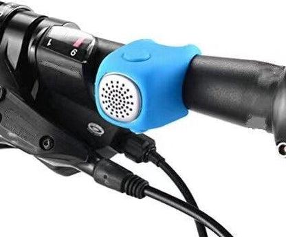 Electric Bike Horn | 90dB Car-Sound, 3 Tones, Weatherproof, USB Rechargeable | Fits Most Handlebars | Green, Blue, Black