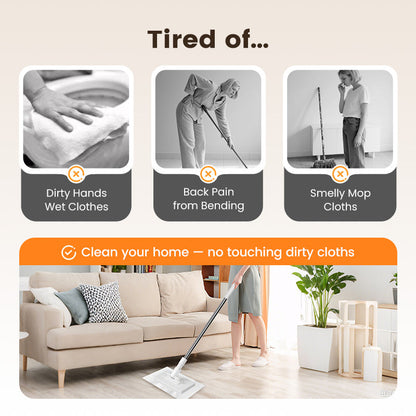 💥Disposable Dust Mop with 4 Reusable Cloths