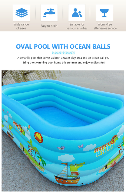 📢📢50% OFF !! ⏰ Children's Inflatable Pool – Sturdy PVC & easy setup – Perfect for backyard fun on hot days – safe and colourful for kids 🌞✨