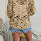 👚50% OFF NOW!🌸Women's Bohemian-Inspired Beige Crochet Top with V-Neck – Breathable, Relaxed Fit & Perfect for Summer Days ☀️