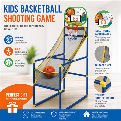 🏀Kids' Indoor Basketball Arcade Game with 2 Balls