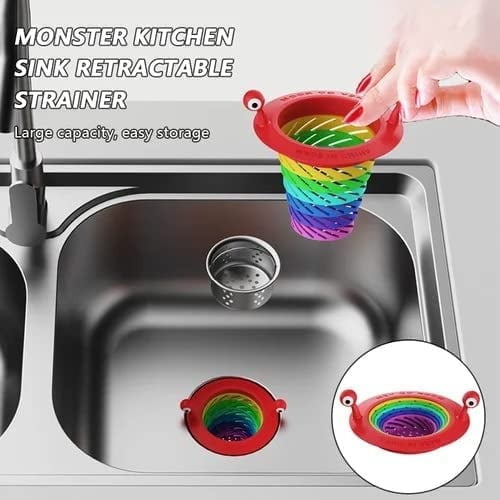 🎉 2026 Sale — Over 50,000 Sold!👾Foldable Rainbow Monster Sink Strainer 🌈