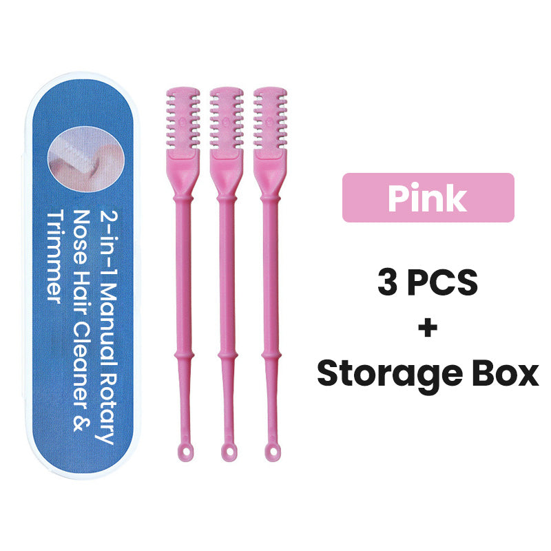 2-in-1 Manual Rotary Nose Hair Cleaner & Trimmer