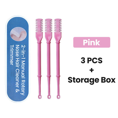 2-in-1 Manual Rotary Nose Hair Cleaner & Trimmer