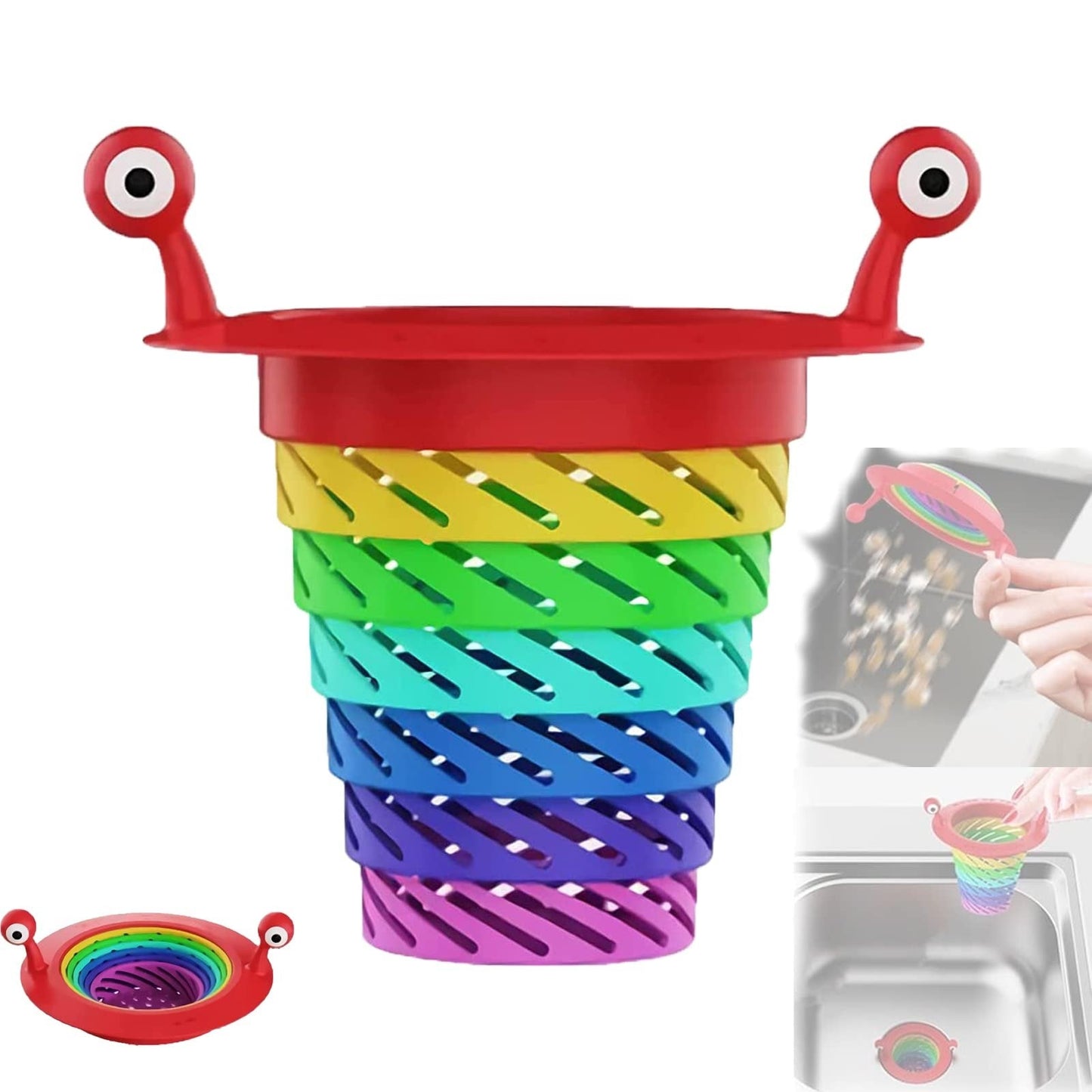 🎉 2026 Sale — Over 50,000 Sold!👾Foldable Rainbow Monster Sink Strainer 🌈