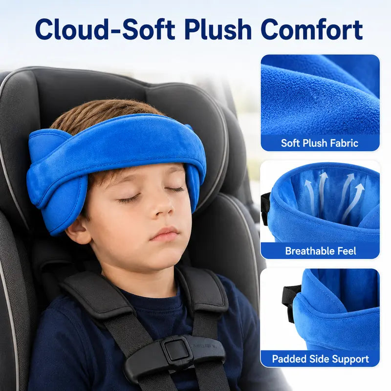 📢📢50% OFF !! ⏰Kids Car Seat Head Support Strap｜Plush Padded Adjustable Nap Rest Band