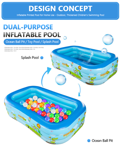 📢📢50% OFF !! ⏰ Children's Inflatable Pool – Sturdy PVC & easy setup – Perfect for backyard fun on hot days – safe and colourful for kids 🌞✨