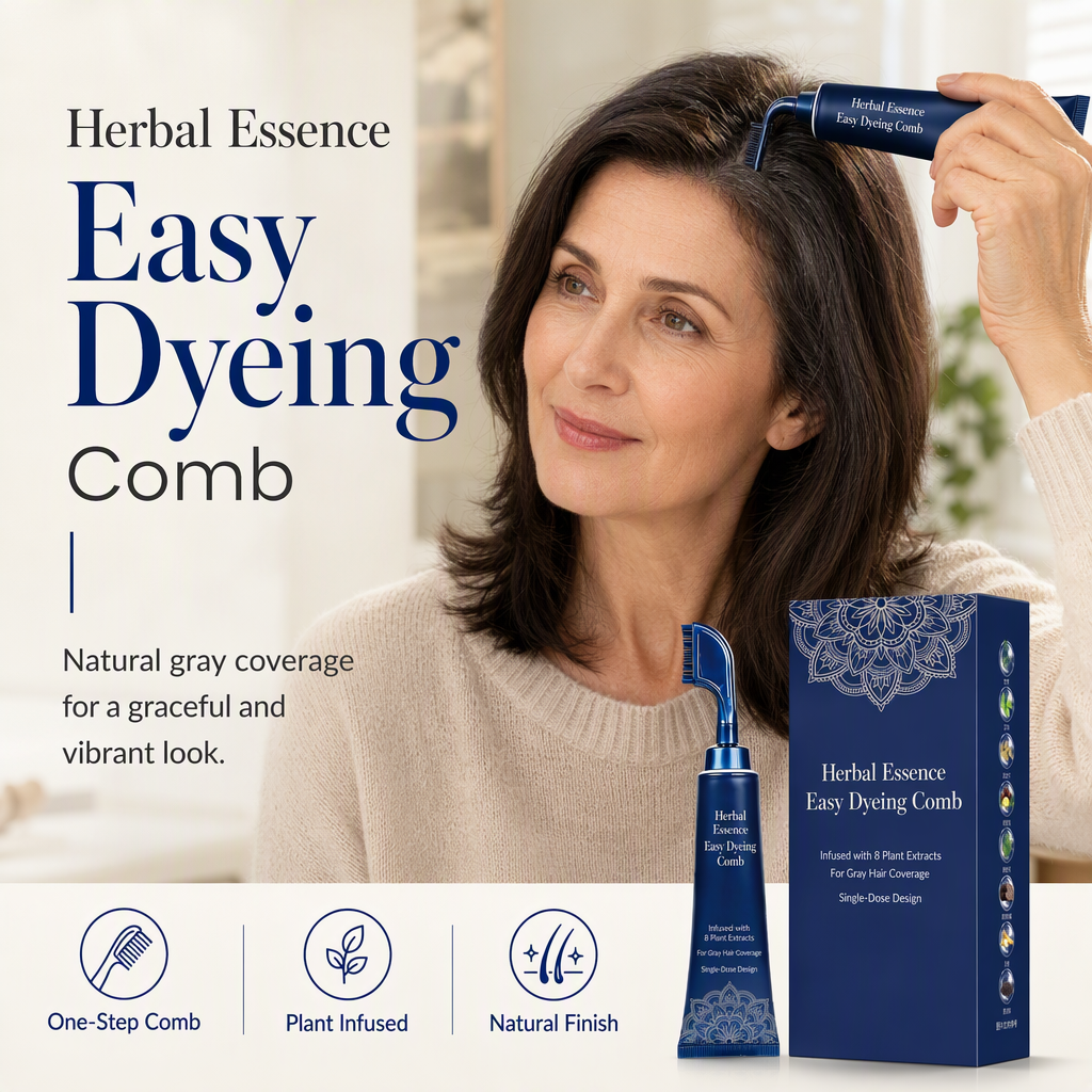 Plant-Based Comb-In Hair Color – 95% Gray Coverage, Ammonia-Free