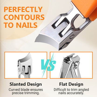 Wide Jaw Opening Anti-Splash Slanted Nail Clipper