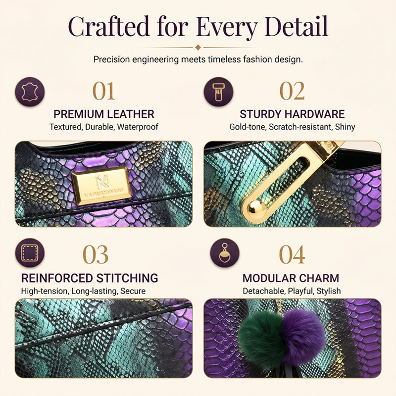 🏆LAST DAY SALE 50% OFF🔥Elegant Snakeskin PU Leather Tote Bag