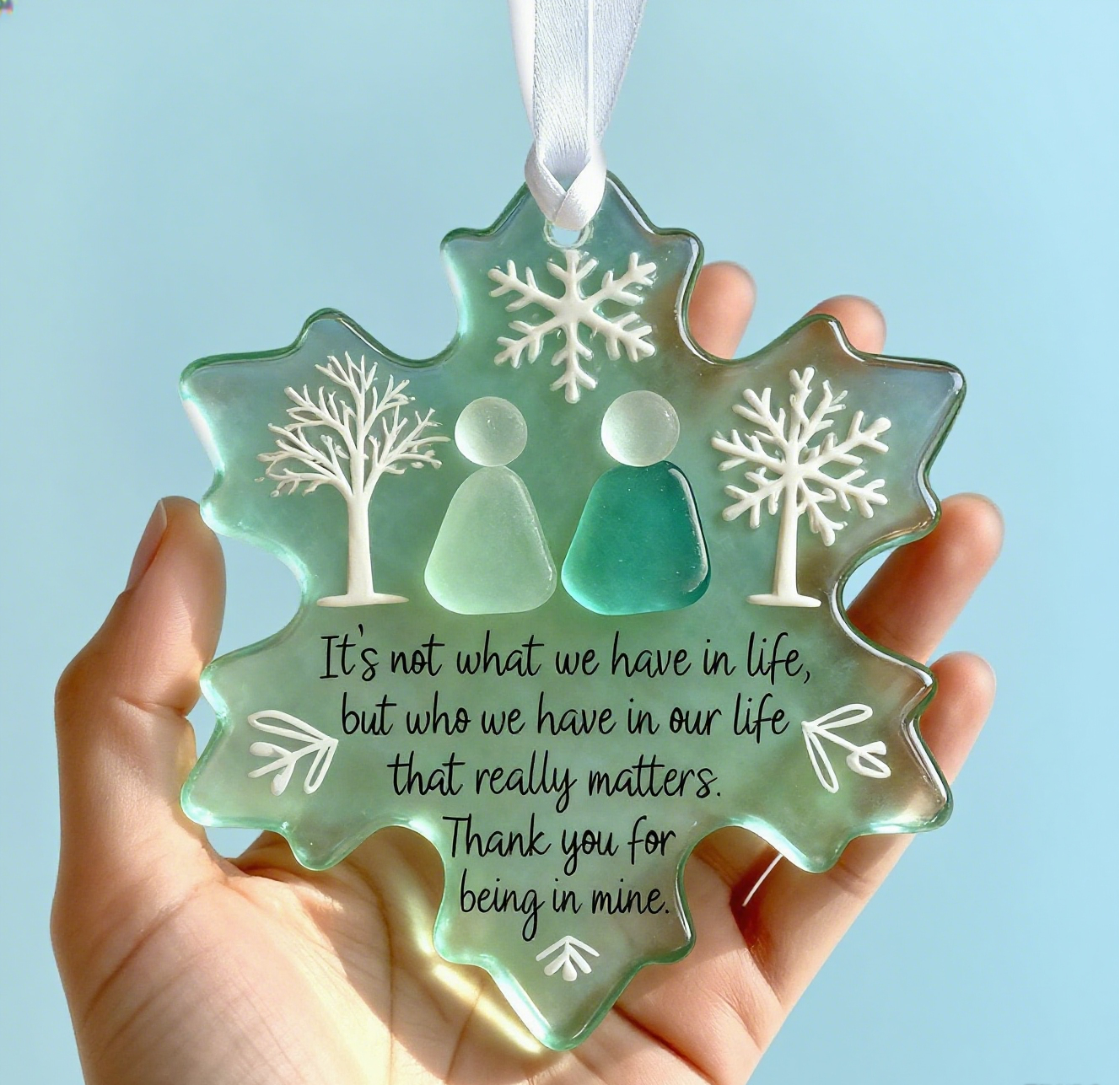 🌊Snowflake-Shaped Sea Glass Friendship Decor✨Shaped by Nature & Crafted by Hand!