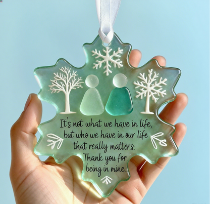 🌊Snowflake-Shaped Sea Glass Friendship Decor✨Shaped by Nature & Crafted by Hand!