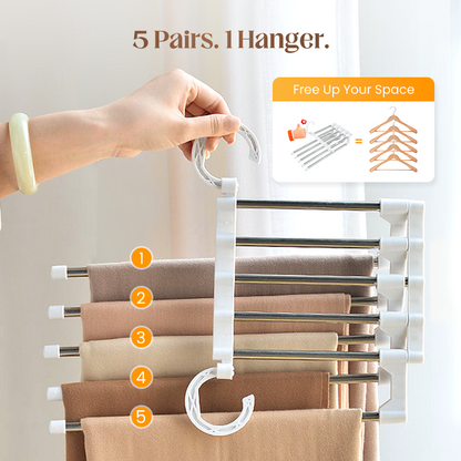 💗Household Multifunctional Telescopic Folding Multi-layer Pants Storage Rack