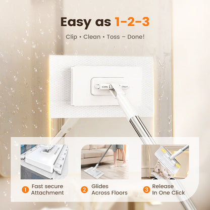 💥Disposable Dust Mop with 4 Reusable Cloths