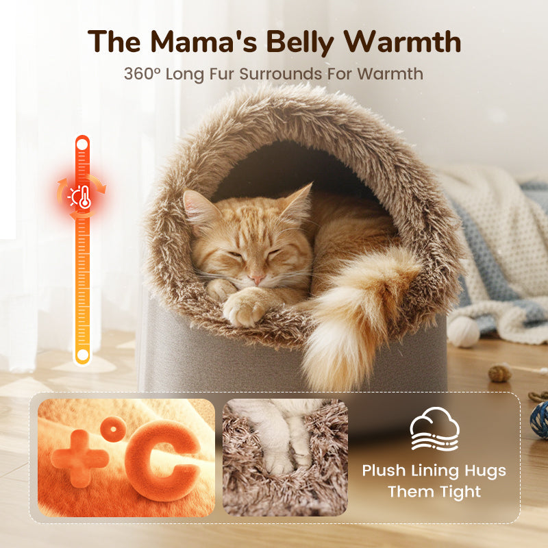 🎁50%OFF!🐾Winter Warm Pet Cave Bed – Cozy Den for Cats & Small Dogs❄️❤️