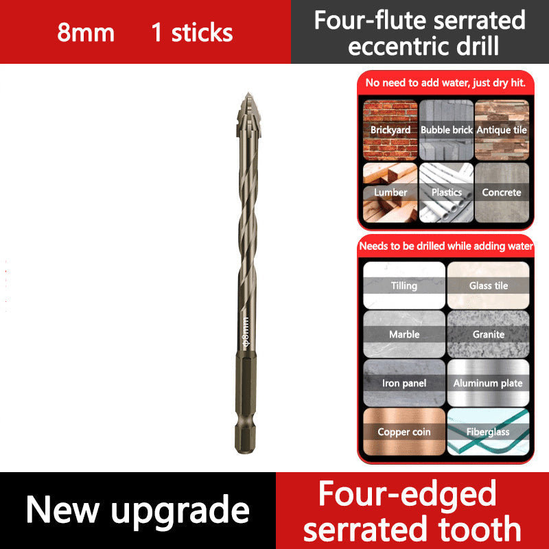 ⏳Time-Limited Special⏰4-Flute Eccentric Drill Bit Kit – Titanium-coated & multi-material ✨