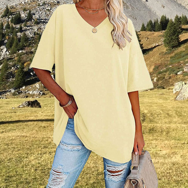 🌷🌷2026 Summer Sale 50% OFF☀️Women's Summer Half Sleeve Casual Loose Fit Cotton Tunic T-shirt