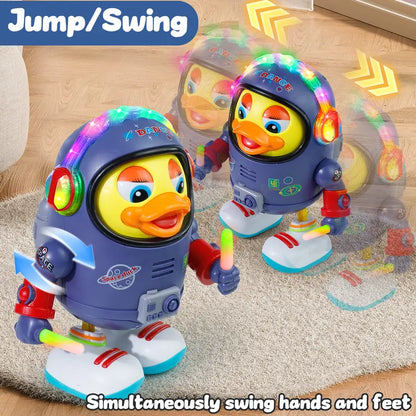 🦆50% OFF LIMITED TIME!✨Dancing Space Duck Toy - Interactive LED Light & Music with Solar Sensor for Fun Cosmic Dance Moves🌟🚀