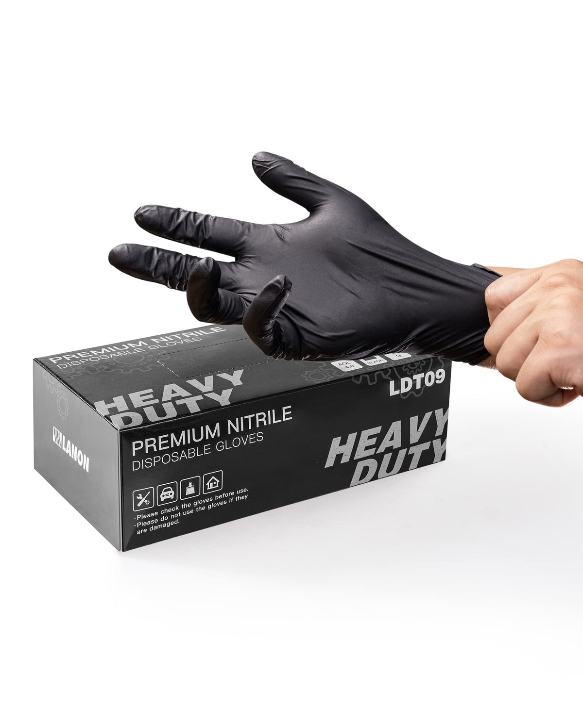 🔥100/50PCS Black Nitrile Disposable Glove