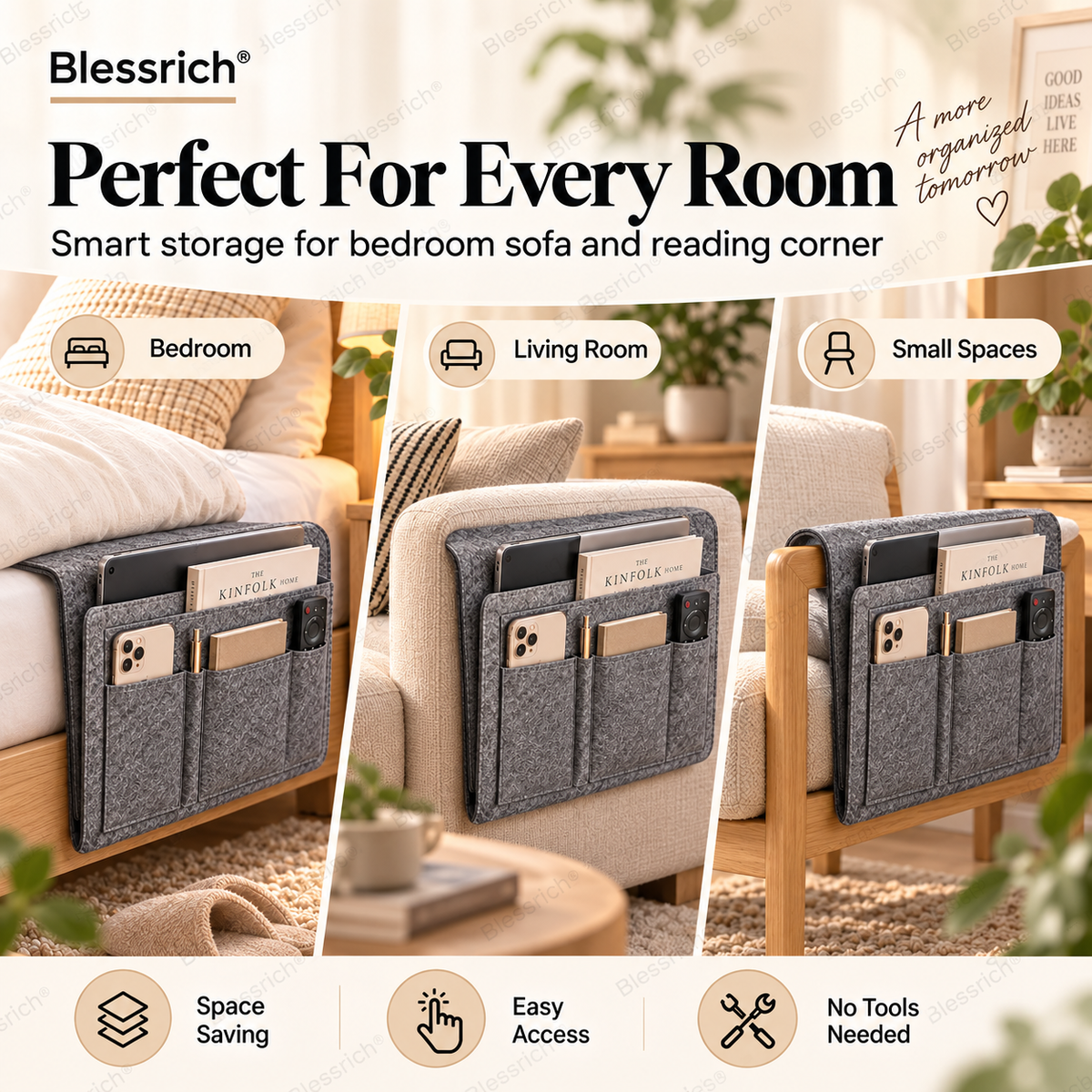 ⏰🔥LIMITED TIME OFFER: 50% OFF!💞Bedside organiser – Smart storage without a bedside table