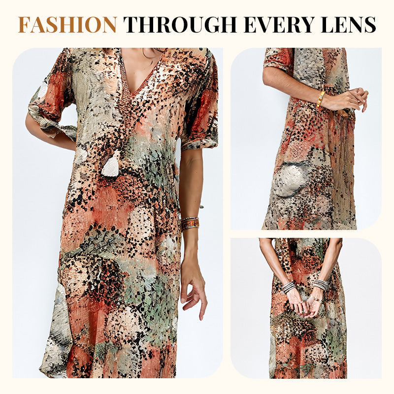 💥2026 Hot Sale 50% OFF🤩Safari Chic Leopard Dress