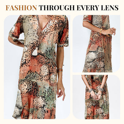 💥2026 Hot Sale 50% OFF🤩Safari Chic Leopard Dress