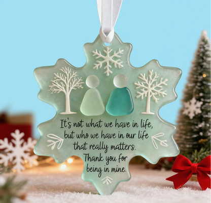 🌊Snowflake-Shaped Sea Glass Friendship Decor✨Shaped by Nature & Crafted by Hand!