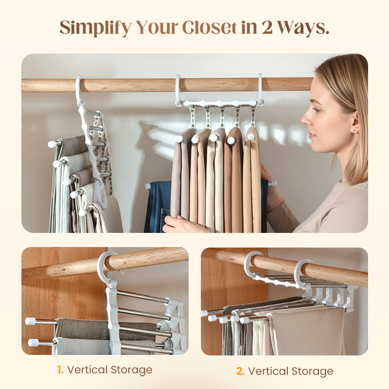 💗Household Multifunctional Telescopic Folding Multi-layer Pants Storage Rack