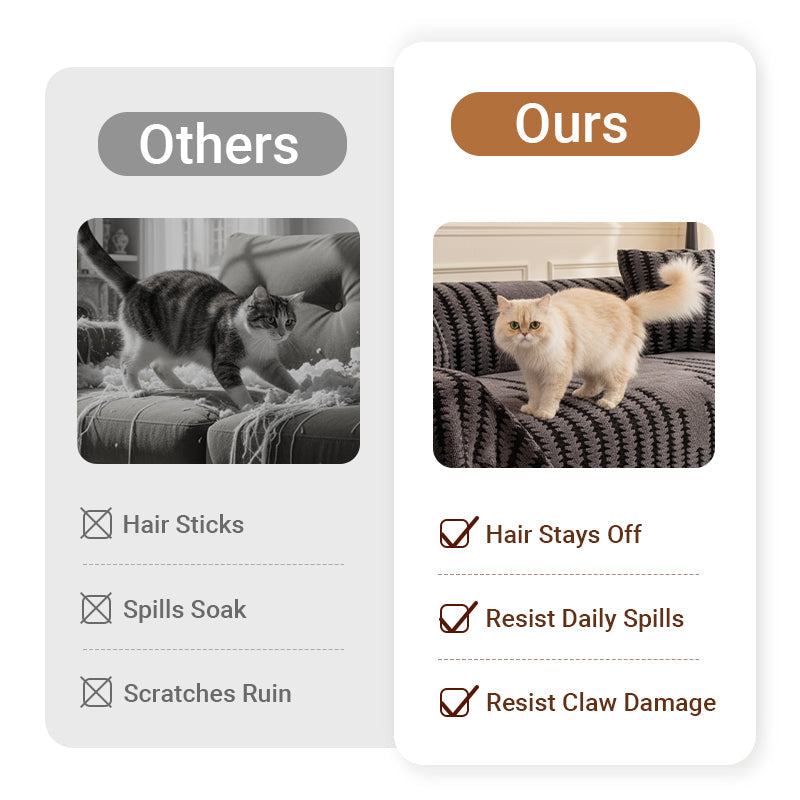 🎁2026 New Arrivals 50% OFF💥Soft Plush Non‑Slip Couch Cover‑Thick Striped Sofa Throw Cover, Cozy Winter‑Friendly Furniture Protector for Living Room, Anti‑Slip Universal Sofa Slipcover