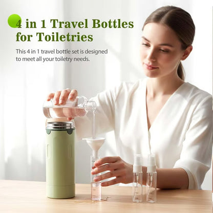 🎉4-in-1 Travel Dispenser Bottles – Leak-Proof, Refillable & TSA Approved