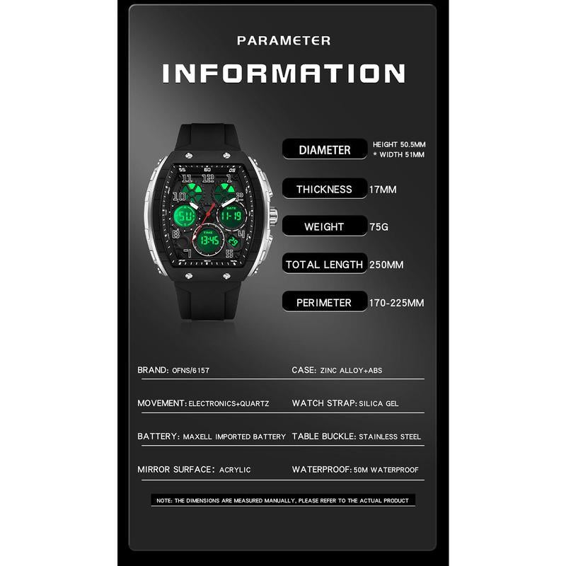 🎁Men's Luminous Digital Watch – Sporty Automatic, Water Resistant & Free Shipping🚛📦