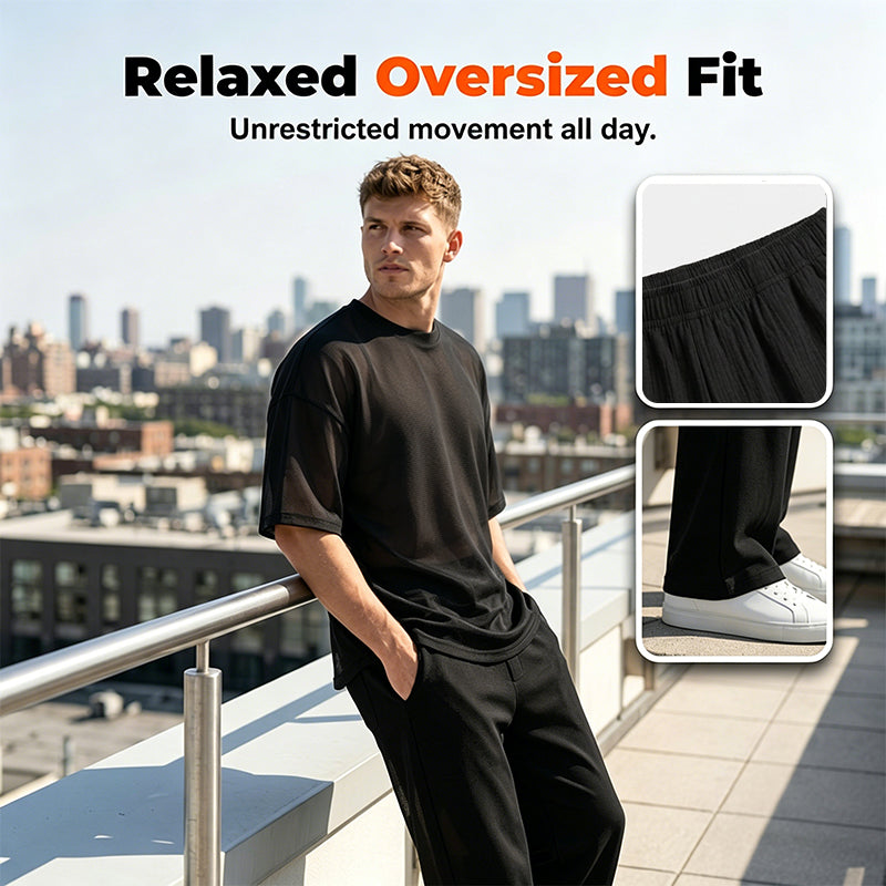⏰Men's T-Shirt & Wide-Leg Pants 2-Piece Set