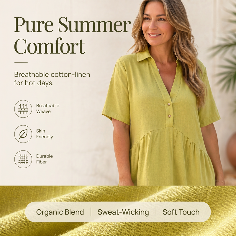 🥳2026 HOT SALE🥳Cotton-Linen A-Line Dress – Breathable, Everyday Chic