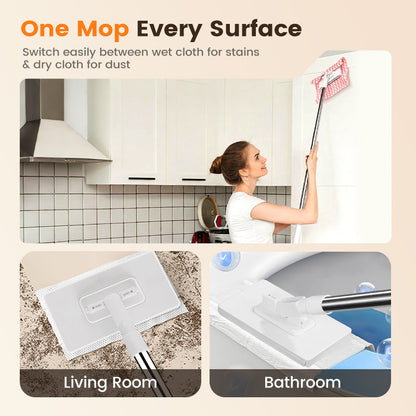 💥Disposable Dust Mop with 4 Reusable Cloths