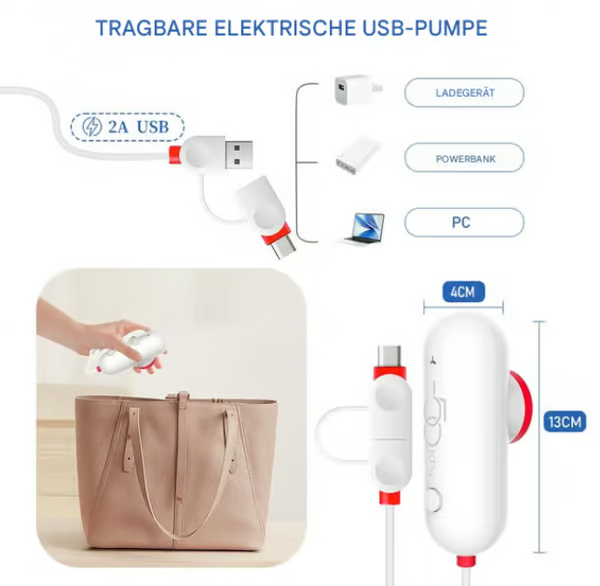 ⚡Pack of 6 Compression Bags for USB Electric Vacuum Cleaner – Space-Saving Storage, Airtight Seal, Reusable & Durable🌀