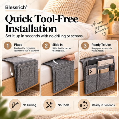⏰🔥LIMITED TIME OFFER: 50% OFF!💞Bedside organiser – Smart storage without a bedside table