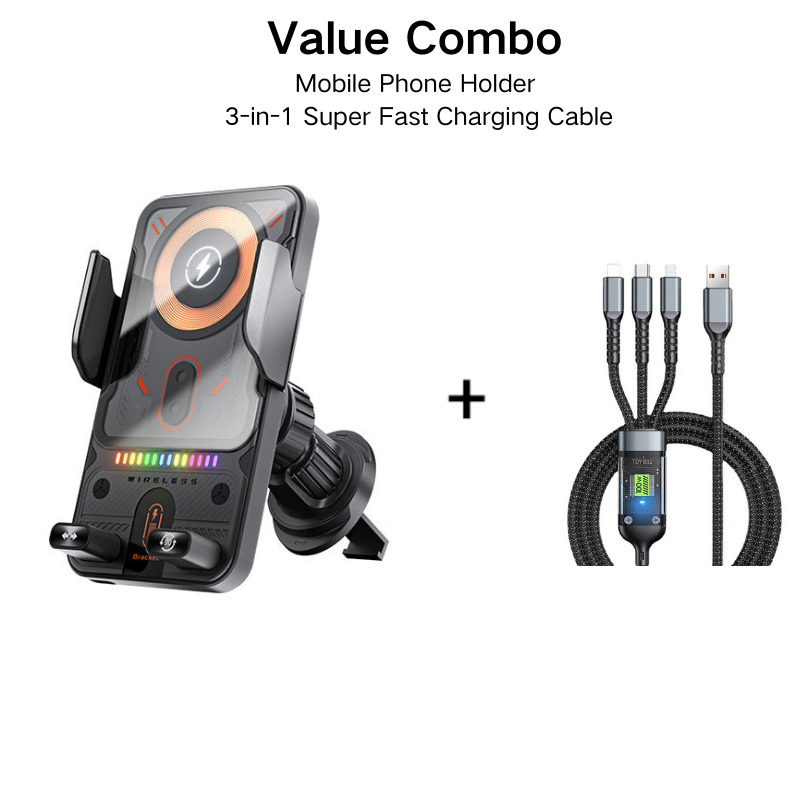 🔥HOT SALE 49% OFF🎁⚡Over 50,000 sold! 📱Smart 2-in-1 Car Rotating Mobile Phone Holder & Wireless Charger⚡