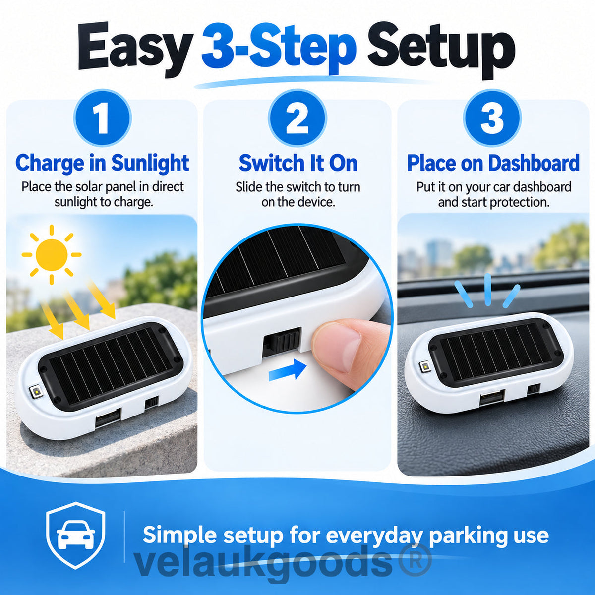 🚗Compact Solar Anti-Theft LED Flashing Lamp